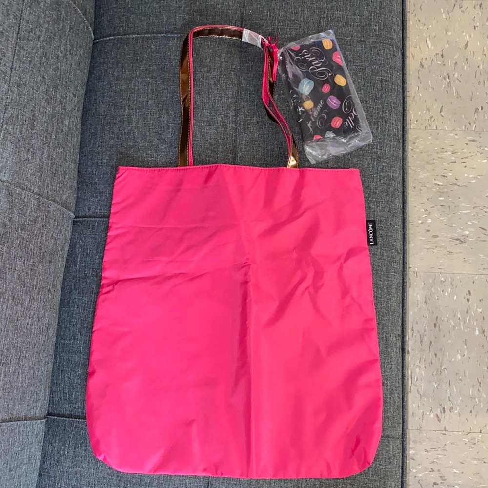 Lancôme reversible tote with cosmetic case